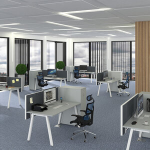 UNI A Office desks - grey