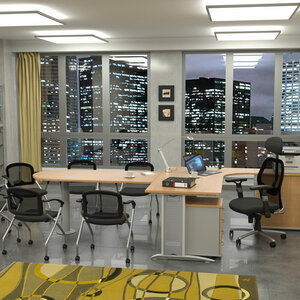 CROSS Office desks - oak/grey