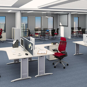 FLEX Office desks - acacia
